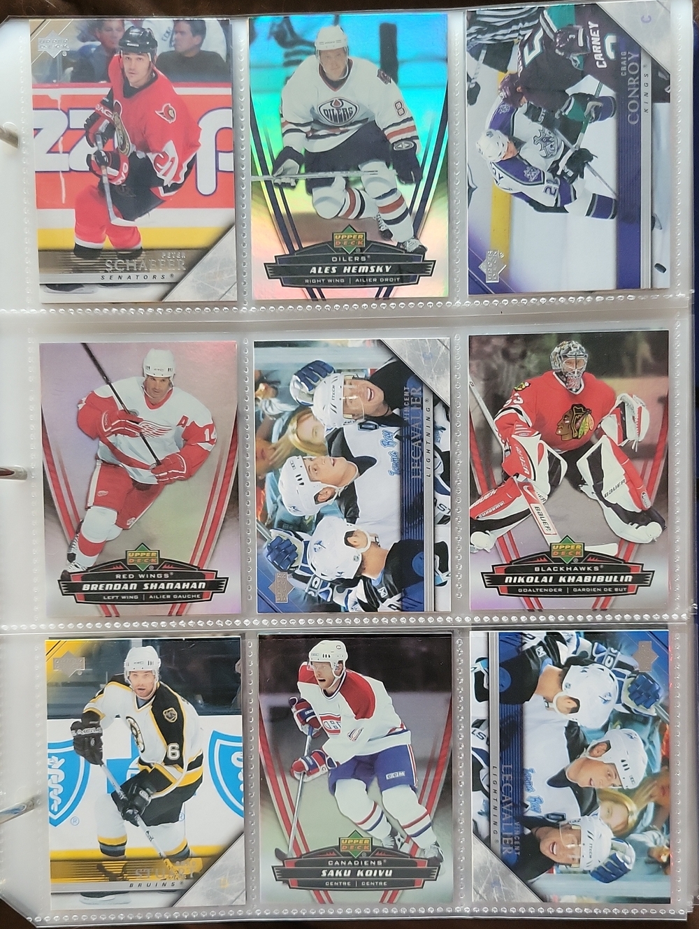 Upper Deck NHL Hockey Card Sheet - Assorted Players
